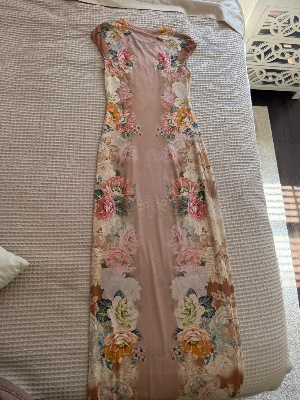 AFRM Cody Dress in Honey Rose Frame - Picture 8 of 9